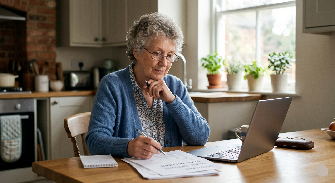 Older adult reviewing Medicare coverage options